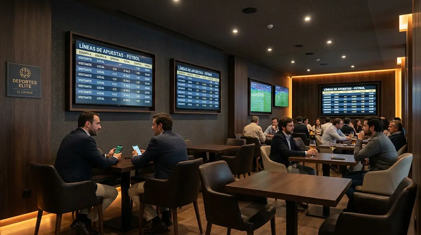 Pantalla de sportsbook mostrando cuotas y líneas de apuestas de fútbol americano universitario